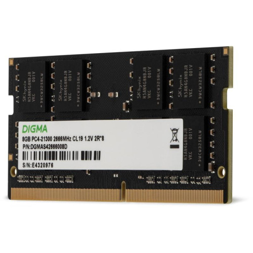 Оперативная память DDR4 8Gb 2666MHz Digma DGMAS42666008D RTL PC4-21300 CL19 SO-DIMM 260-pin 1.2В dual rank Ret [DGMAS42666008D]