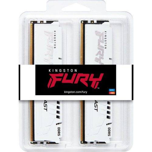 Память оперативная/ Kingston 128GB 5200MT/s DDR5 CL40 DIMM (Kit of 4) FURY Beast White XMP