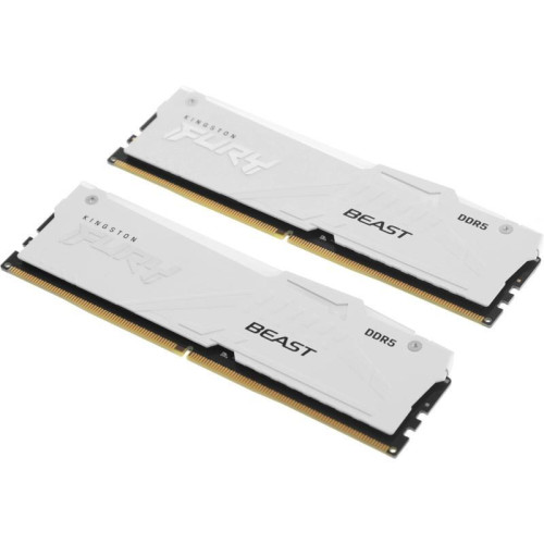 Память оперативная/ Kingston 32GB 6400MT/s DDR5 CL32 DIMM (Kit of 2) FURY Beast White RGB EXPO