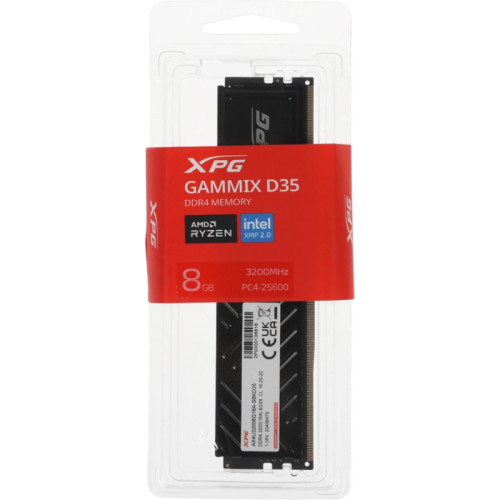 Память DDR4 8GB 3200MHz A-Data AX4U32008G16A-SBKD35 XPG Gammix D35 RTL Gaming PC4-25600 CL16 DIMM 288-pin 1.35В dual rank с радиатором Ret