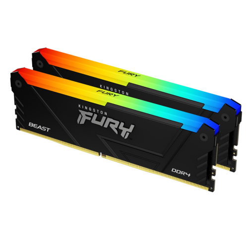 Память оперативная/ Kingston 32GB 3733MT/s DDR4 CL19 DIMM (Kit of 2) 1Gx8 FURY Beast RGB