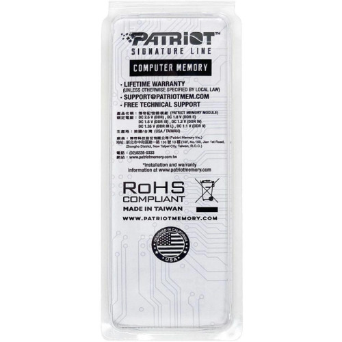 Модуль памяти для ноутбука PATRIOT DIMM DDR5-5600 8GB PSD58G560041S Модуль памяти для ноутбука PATRIOT DIMM DDR5-5600 8GB PSD58G560041S