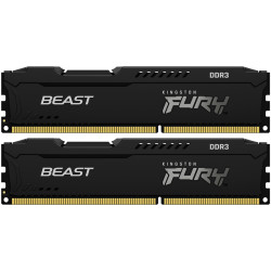 Память оперативная/ Kingston 8GB 1600MHz DDR3 CL10 DIMM(Kit of 2) FURY BeastBlack