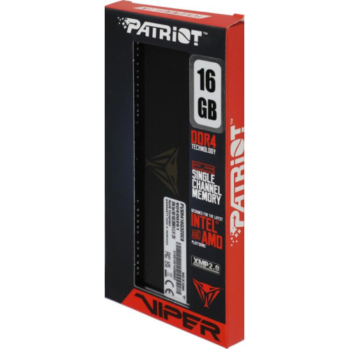 Оперативная память DDR4 16GB 3200MHz Patriot PVSR416G320C8 Viper Steel RGB RTL Gaming PC4-25600 CL18 DIMM 288-pin 1.35В dual rank с радиатором Ret [PVSR416G320C8]