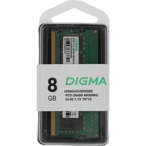 Оперативная память DDR5 8GB 4800MHz Digma DGMAS5480008S RTL PC5-38400 CL40 SO-DIMM 262-pin 1.1В single rank Ret [DGMAS5480008S]