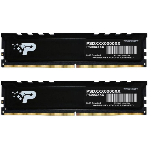 Оперативная память DDR5 2x16GB 4800MHz Patriot PSP532G4800KH1 Signature Premium RTL PC5-38400 CL40 DIMM 288-pin 1.1В kit single rank с радиатором Ret [PSP532G4800KH1]