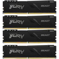 Память оперативная/ Kingston 64GB 3200MHz DDR4 CL16 DIMM (Kit of 4) 1Gx8 FURY Beast Black