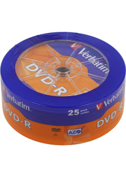 Диск DVD-R Verbatim 4.7Gb 16x wagon wheel (25шт) (43730)