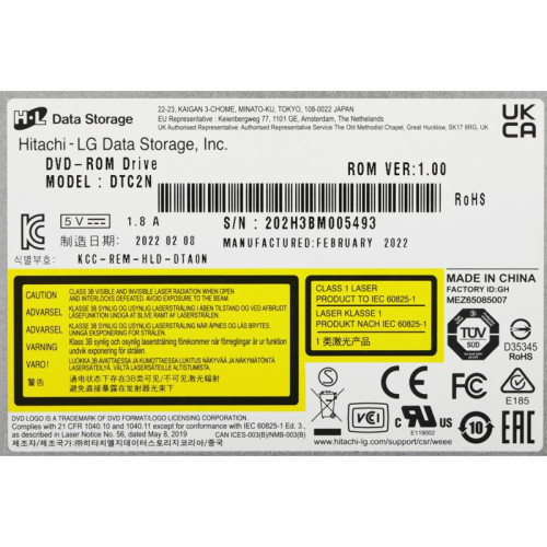 Оптический привод LG DVD-ROM DTC2N черный SATA slim внутренний oem [DTC2N]