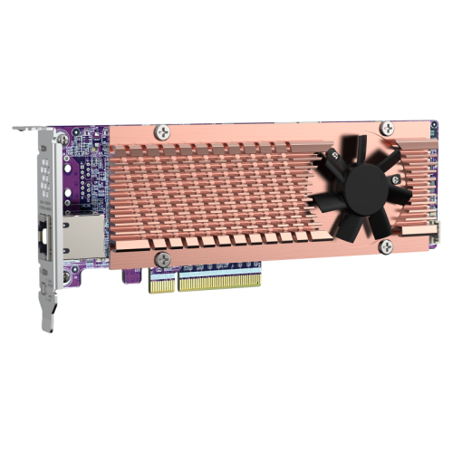 Карта расширения/ QNAP QM2-2P410G1T 2x M.2 22110/2280 NVMe SSD expansion card. Interface PCIe Gen4 x 8, 1 port 10 GbE BASE-T. Карта расширения/ QNAP QM2-2P410G1T 2x M.2 22110/2280 NVMe SSD expansion card. Interface PCIe Gen4 x 8, 1 port 10 GbE BASE-T.