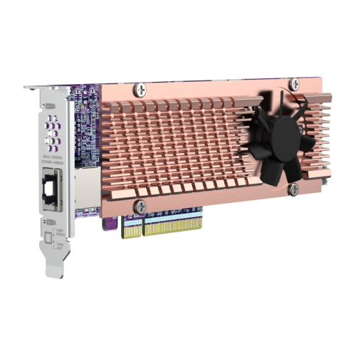 Карта расширения/ QNAP QM2-2P410G1T 2x M.2 22110/2280 NVMe SSD expansion card. Interface PCIe Gen4 x 8, 1 port 10 GbE BASE-T. Карта расширения/ QNAP QM2-2P410G1T 2x M.2 22110/2280 NVMe SSD expansion card. Interface PCIe Gen4 x 8, 1 port 10 GbE BASE-T.