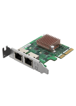 Сетевая карта/ QNAP QXG-2G2T-I225 2-port 2.5 GbE network expansion card, Controller I225-LM,  PCIe Gen2 x2, 3 x Brackets included (Full-height, Low-profile and Specialized for QNAP NAS)