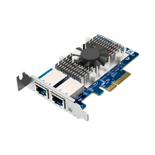 Сетевая карта/ QNAP QXG-10G2T Dual-port BASET 10GbE network expansion card; low-profile form factor; PCIe Gen3 x4 Сетевая карта/ QNAP QXG-10G2T Dual-port BASET 10GbE network expansion card; low-profile form factor; PCIe Gen3 x4