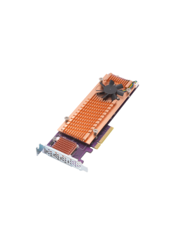 Плата расширения/ QNAP QM2-4P-384 Quad M.2 PCIe NVMe SSD expansion card; supports up to four M.2 2280 formfactor M.2 PCIe (Gen3 x4) SSDs; PCIe Gen3 x8 host interface; Low-profile bracket pre-loaded, Low-profile flat and Full-height are bundled