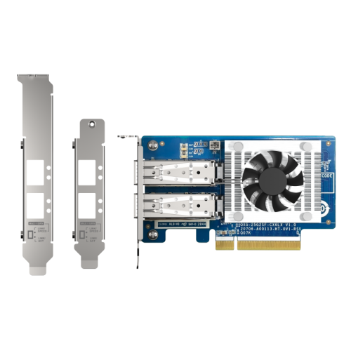 Сетевая карта/ QNAP QXG-25G2SF-CX6 Dual Port 25 GbE SFP28 PCIe Gen4 x8 NIC Сетевая карта/ QNAP QXG-25G2SF-CX6 Dual Port 25 GbE SFP28 PCIe Gen4 x8 NIC