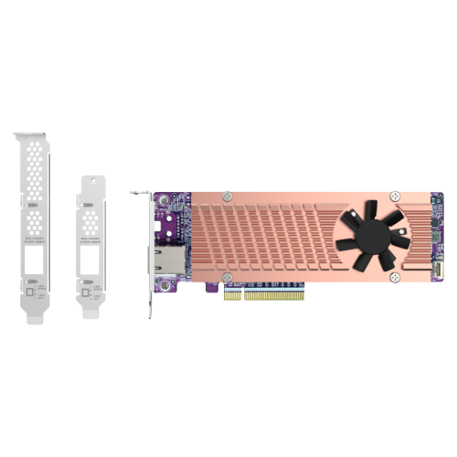 Карта расширения/ QNAP QM2-2P410G1T 2x M.2 22110/2280 NVMe SSD expansion card. Interface PCIe Gen4 x 8, 1 port 10 GbE BASE-T. Карта расширения/ QNAP QM2-2P410G1T 2x M.2 22110/2280 NVMe SSD expansion card. Interface PCIe Gen4 x 8, 1 port 10 GbE BASE-T.