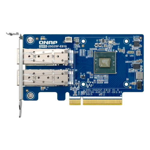 Сетевая карта/ QNAP QXG-25G2SF-E810 Dual Port 25Gbps/10Gbps SFP28 PCIe Gen4 x8 Сетевая карта/ QNAP QXG-25G2SF-E810 Dual Port 25Gbps/10Gbps SFP28 PCIe Gen4 x8