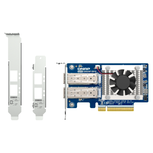Сетевая карта/ QNAP QXG-25G2SF-E810 Dual Port 25Gbps/10Gbps SFP28 PCIe Gen4 x8 Сетевая карта/ QNAP QXG-25G2SF-E810 Dual Port 25Gbps/10Gbps SFP28 PCIe Gen4 x8