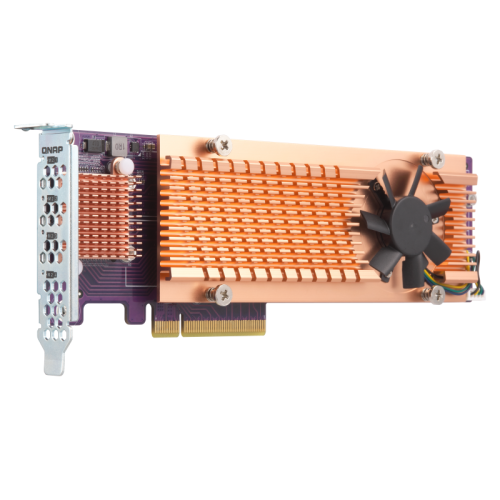Плата расширения/ QNAP QM2-4P-384 Quad M.2 PCIe NVMe SSD expansion card; supports up to four M.2 2280 formfactor M.2 PCIe (Gen3 x4) SSDs; PCIe Gen3 x8 host interface; Low-profile bracket pre-loaded, Low-profile flat and Full-height are bundled Плата расширения/ QNAP QM2-4P-384 Quad M.2 PCIe NVMe SSD expansion card; supports up to four M.2 2280 formfactor M.2 PCIe (Gen3 x4) SSDs; PCIe Gen3 x8 host interface; Low-profile bracket pre-loaded, Low-profile flat and Full-height are bundled