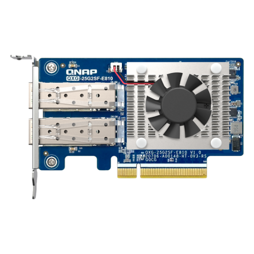 Сетевая карта/ QNAP QXG-25G2SF-E810 Dual Port 25Gbps/10Gbps SFP28 PCIe Gen4 x8 Сетевая карта/ QNAP QXG-25G2SF-E810 Dual Port 25Gbps/10Gbps SFP28 PCIe Gen4 x8