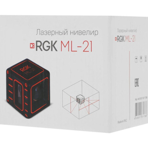 Нивелир лазерн. RGK ML-21 2кл.лаз. 635нм цв.луч. красный 3луч. (4610011871788) Нивелир лазерн. RGK ML-21 2кл.лаз. 635нм цв.луч. красный 3луч. (4610011871788)