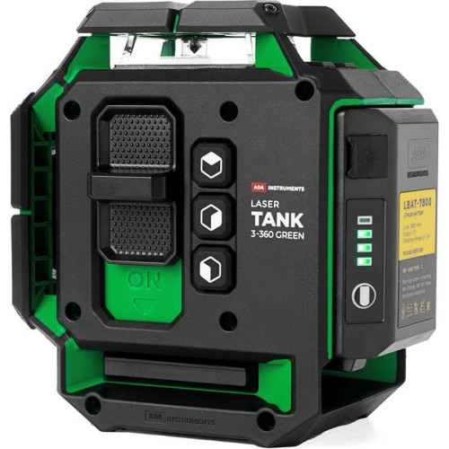 Уровень лазер. Ada LaserTANK 3-360 2кл.лаз. 515нм цв.луч. зеленый 3луч. (А00633)