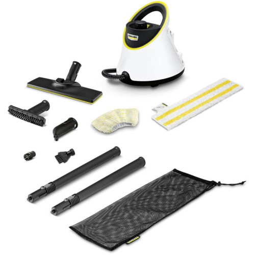Пароочиститель напольный/ Пароочиститель напольный Karcher EasyFix SC 2 Deluxe 1500Вт белый/желтый