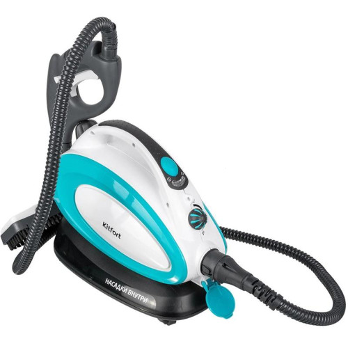 Пароочиститель напольный/ Пароочиститель напольный Kitfort КТ-914 1500Вт белый/голубой