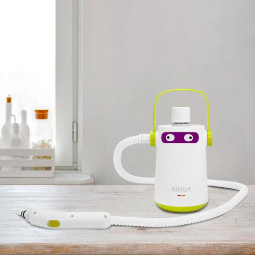 Пароочиститель ручной/ Пароочиститель ручной Kitfort КТ-9109-2 1000Вт белый/салатовый