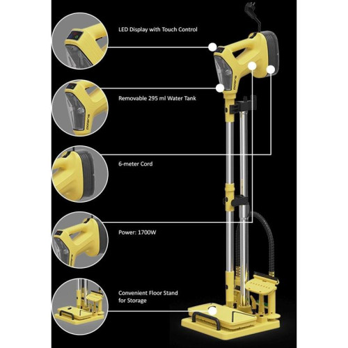 Пароочиститель напольный/ Пароочиститель напольный Polaris PSC 1701C 1700Вт желтый/черный