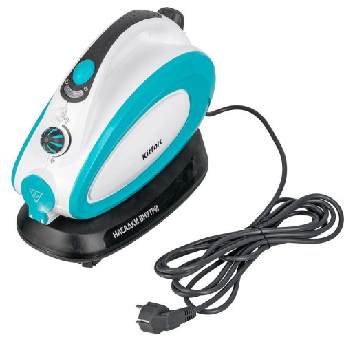 Пароочиститель напольный/ Пароочиститель напольный Kitfort КТ-914 1500Вт белый/голубой