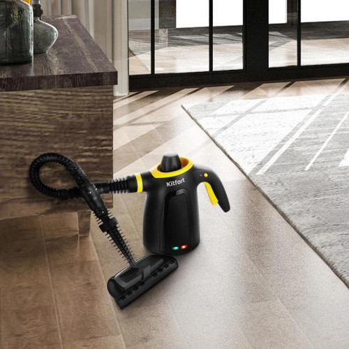 Пароочиститель ручной/ Пароочиститель ручной Kitfort КТ-9170-3 1050Вт черный/желтый