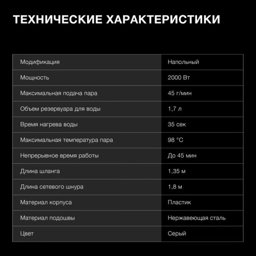 Отпариватель напольный/ Отпариватель напольный Hyundai H-US02860 2000Вт серый