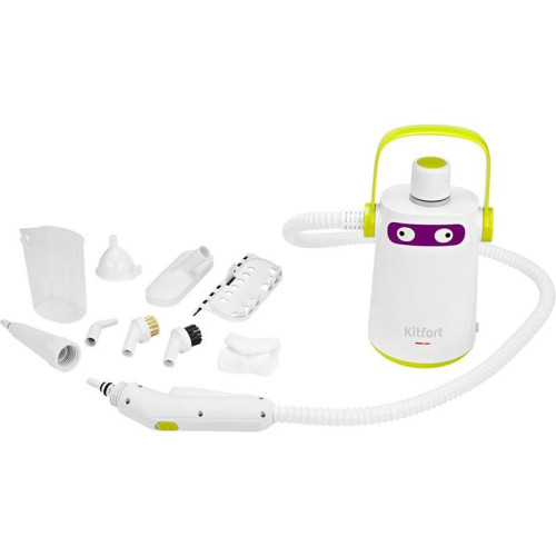 Пароочиститель ручной/ Пароочиститель ручной Kitfort КТ-9109-2 1000Вт белый/салатовый