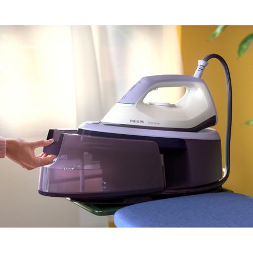 Парогенератор Philips/ Парогенератор Philips PSG3000/30 Парогенератор Philips, мощность 2400 Вт, объем 1.4 л , подача пара 120 г/мин, паровой удар 350 г/мин, вертикальное отпаривание, цвет фиолетовый