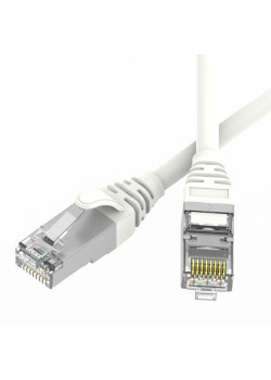 Патч-корд экранированный SLIM CAT6 U/FTP 4х2, 28 AWG, LSZH, белый, 2м