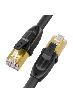 GCR Патч-корд PROF кат.7 ethernet  2.0m F/FTP,  RJ45, CU, 28 AWG, литой, прямой , черный, экранированные коннекторы, GCR-52560
