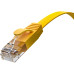 GCR Патч-корд PROF плоский прямой 0.3m, UTP медь кат.6, желтый, 30 AWG, ethernet high speed 10 Гбит/с, RJ45, T568B, GCR-53034