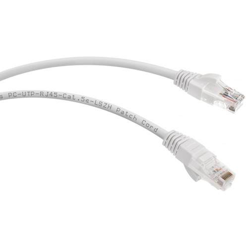 Патч-корд Cabeus PC-UTP-RJ45-CAT.5E-5M-WH-LSZH U/UTP RJ-45 вил.-вилка RJ-45 кат.5E 5м белый LSZH