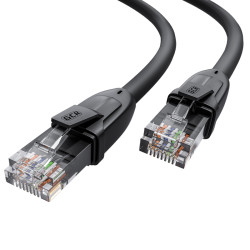 GCR Патч-корд PROF кат.7 ethernet  25.0m F/FTP,  RJ45, CU, 28 AWG, литой, прямой , черный, экранированные коннекторы, GCR-53580
