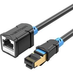 Патч-корд удлинитель Vention прямой SSTP cat.6, RJ45 - 1.5м. Черный