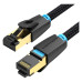 Патч-корд Vention прямой SFTP cat.8 RJ45 - 0,5м. Черный Тканевая оплетка