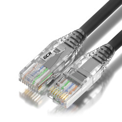 GCR Патч-корд 15.0m UTP кат.6, серый, коннектор ABS, 24 AWG, ethernet high speed 10 Гбит/с, RJ45, T568B, GCR-55425