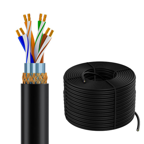 4PH Кабель LAN витая пара 300m в бухте, SF/UTP кат.5e, CCA 4*2*7/0.2(24AWG), многожильный (Stranded), черный, 4PH-R90952