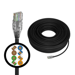 4PH Кабель LAN витая пара 50m в бухте, UTP кат.5e, CCA 4Px7/0.2mm (24AWG), многожильный (Stranded), черный, 4PH-R90874