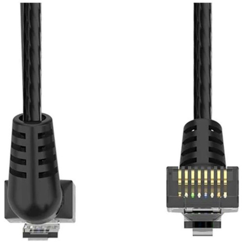 Патч-корд Vention прямой UTP cat.6a, RJ45 угол 90 - 1м. Черный