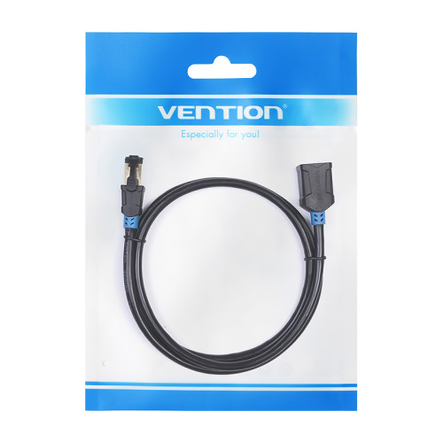 Патч-корд удлинитель Vention прямой SSTP cat.6, RJ45 - 2м. Черный