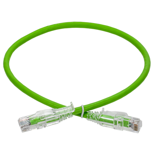 ITK Коммутационный шнур кат.6 UTP 0,5м st. лент. замок зел.