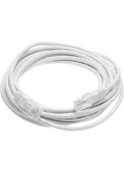 Патч-корд Lanmaster TWT-45-45-5.0-WH UTP RJ-45 вил.-вилка RJ-45 кат.5E 5м белый ПВХ (уп.:1шт)