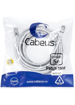 Патч-корд Cabeus PC-FTP-RJ45-CAT.5E-20M-LSZH F/UTP RJ-45 вил.-вилка RJ-45 кат.5E 20м серый LSZH